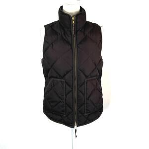 J. Crew Excursion Quilted Down Vest Black High Collar Heritage 49194